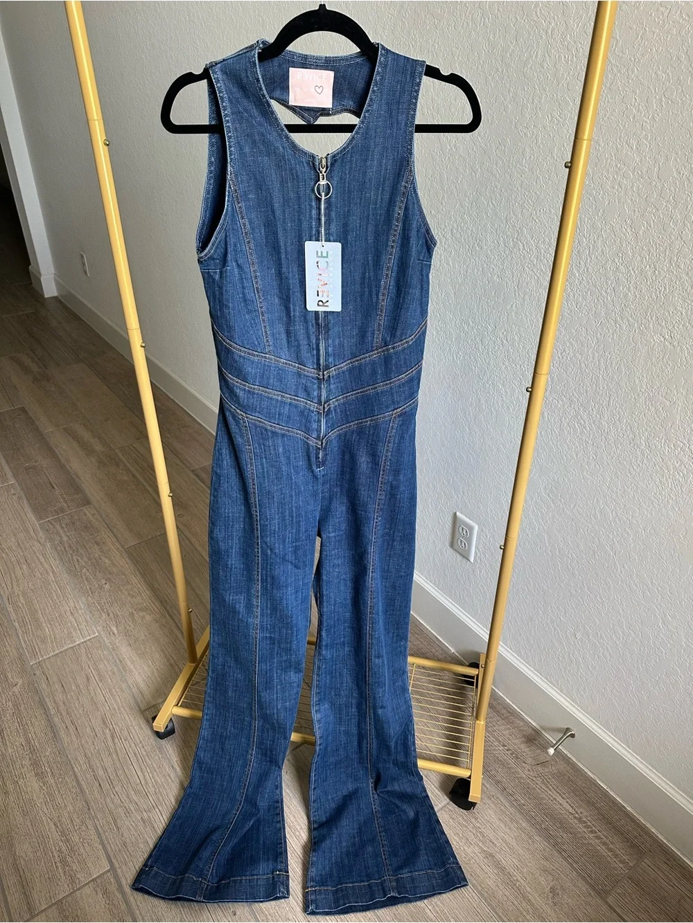 Revice Hollywood Heartthrob Denim Romper L NWT - Picture 1 of 8